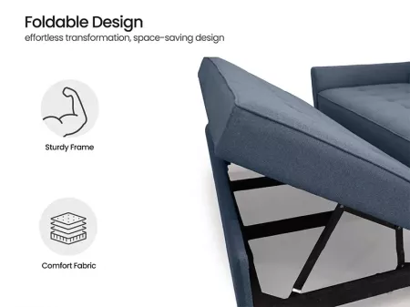 Zenith Sofa Cum Bed in Denim Blue